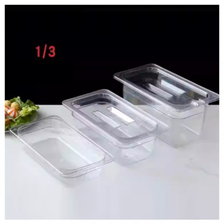 CUBETAS GASTRONORM Y TAPA 1/3, TRANSPARENTE, 65MM/100MM/150MM/200MM