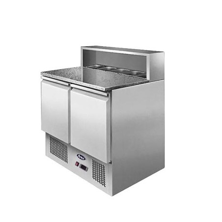 MESA FRÍA DE INGREDIENTES - MÁRMOL CON 2 PUERTAS 300L 310W -2 ℃ ~ 8 ℃