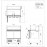 MESA FRÍA DE INGREDIENTES - MÁRMOL CON 2 PUERTAS 300L 310W -2 ℃ ~ 8 ℃