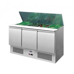 MESA FRIA CON 3 PUERTAS MESA INGREDIENTES 380L 310W -2 ℃ ~ 8 ℃