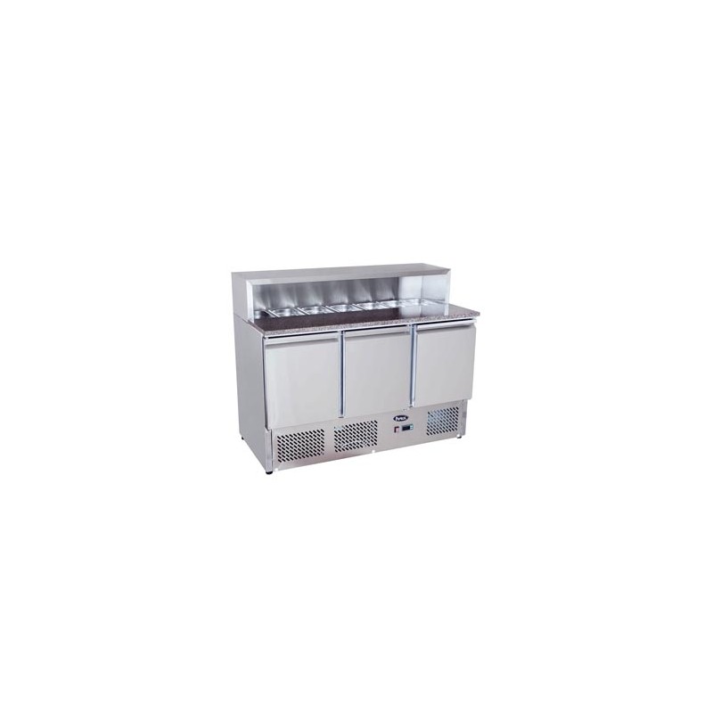 MESA FRIA INGREDIENTES DE MÁRMOL CON 3 PUERTAS 380L 310W -2 ℃ ~ 8 ℃