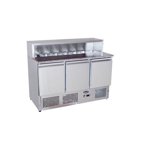 MESA FRIA INGREDIENTES DE MÁRMOL CON 3 PUERTAS 380L 310W -2 ℃ ~ 8 ℃