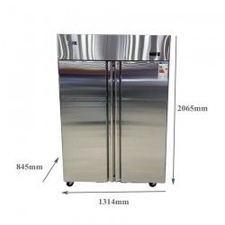 CONGELADOR VERTICAL INOX ARMARIO 2 PUERTA CON VENTILADA 1240L, -2 ℃ ~ 8 ℃, 350W, 1965*750*1930MM