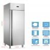 CONGELADOR VERTICAL INOX ARMARIO 1 PUERTA CON VENTILADA 670L , -18 ℃ ~ 25 ℃, 600W , 730×805×2065MM