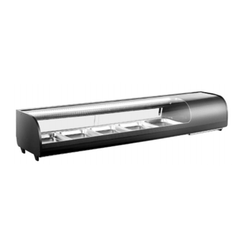 Vitrina refrigerada para sushi & tapa 2-10°C 230W 62L 6*1/3GN 1500*406*316MM