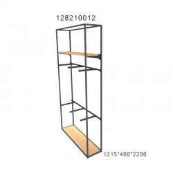 展示衣服架 鞋架 带挂钩 金属架 木板 1215*400*2200mm
