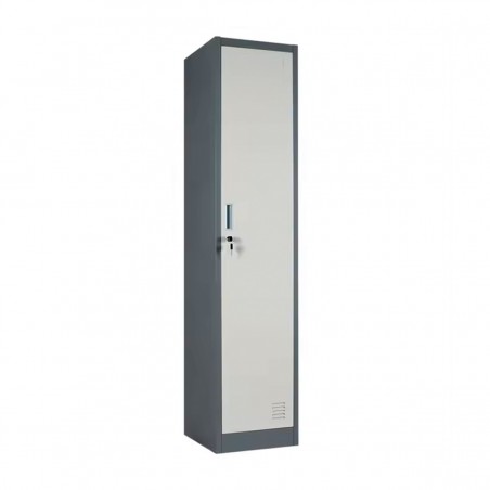 Taquilla Modular Metálica Gris/Blanca Con Cerradura 1850x380x450mm