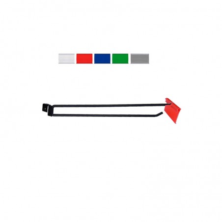 Gancho para Tubo Doble Gris Linea con Portaprecios 35/40cm Φ8mm 50Uds/Caja