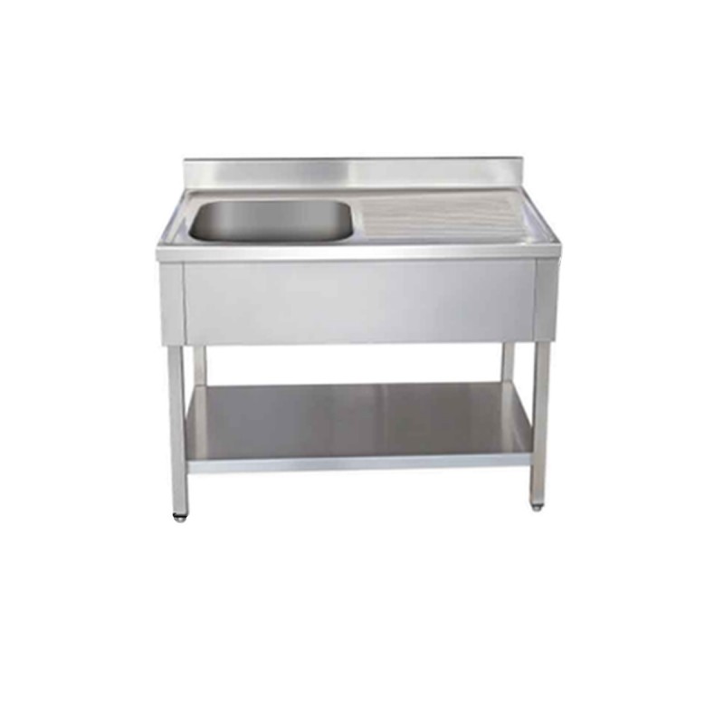 Fregadero de Acero Inoxidable de un Seno 1000×600×850MM con Respaldo