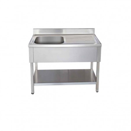 Fregadero de Acero Inoxidable de un Seno 1000×600×850MM con Respaldo