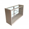 Mostrador Exhibidor con vitrina de cristal Blanco Haya 1200x500x1000 MM
