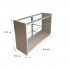 Mostrador Exhibidor con vitrina de cristal Blanco Haya 1200x500x1000 MM