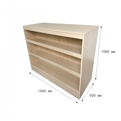 Mostrador Exhibidor con tres compartimentos Blanco Haya 1500x500x1000 MM