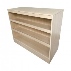 Mostrador Exhibidor con tres compartimentos Blanco Haya 1200x500x1000 MM