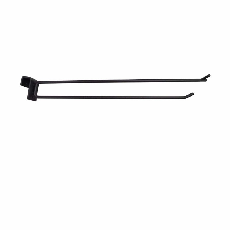 Gancho Doble para Tubo Cuadrado 20cm - Ø6mm - Gris