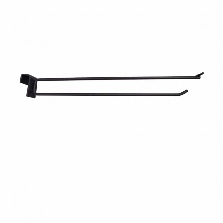 Gancho Doble para Tubo Cuadrado 20cm - Ø6mm - Gris