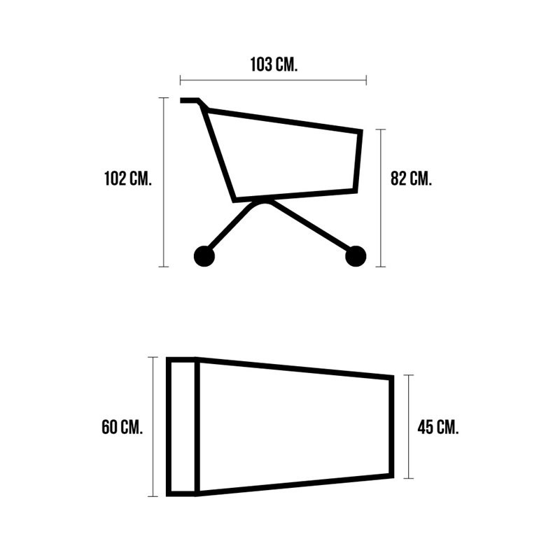 ⭐ Carro Supermercado 210 Litros 【Yonhoo Online】 → Equipamiento Comercial