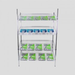 ESTANTERÍA TUBULAR CROMADA 90 CM