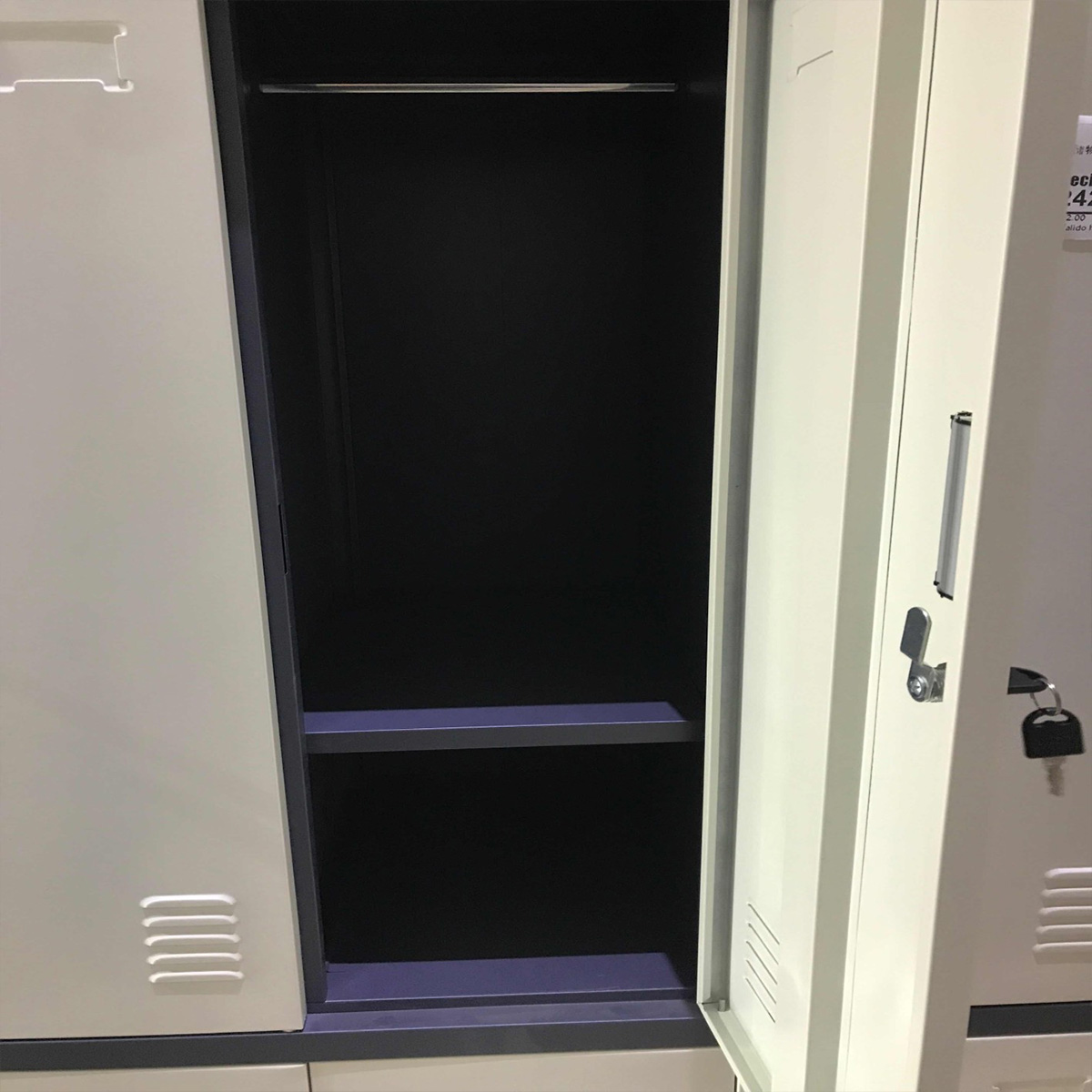 Taquilla metalica 6 puertas 90x42x180cm 六门储物柜 灰框白门 -